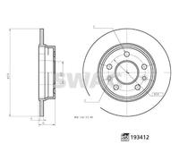2x Disco de freno Eje trasero macizo 33 11 1227 SWAG para RENAULT