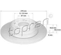 2x Disco de freno Eje trasero macizo 400 864 TOPRAN para MERCEDES-BENZ CLASE E