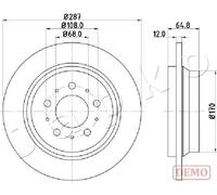 2x Disco de freno Eje trasero macizo 610321C JAPKO para VOLVO V70 I S80 I V70 II