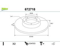 VALEO 672718 Disco de freno