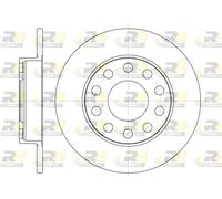 2x Disco de freno Eje trasero macizo 6753.00 ROADHOUSE para AUDI SEAT