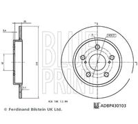 BLUE PRINT ADBP430103 Disco de freno