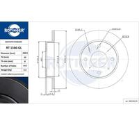 2x Disco de freno Eje trasero macizo RT 1566-GL ROTINGER para SMART MITSUBISHI
