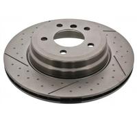 2x Disco de freno Eje trasero ranurado/perforado 43800 FEBI BILSTEIN para BMW 3