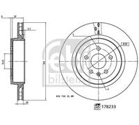 2x Disco de freno Eje trasero ventilación interna 178233 FEBI BILSTEIN