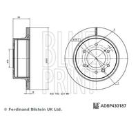 2x Disco de freno Eje trasero ventilación interna ADBP430187 BLUE PRINT