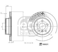 1X Disco de freno FEBI 180031 para BMW 3 (G20, G80, G28) 2 2018-2020