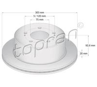 2x Disco de freno Eje trasero ventilado 821 218 TOPRAN para HYUNDAI