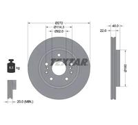 2x Disco de freno Frontal del vehículo ventilado 92329603 TEXTAR