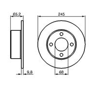2x Disco de freno macizo 0 986 478 073 BOSCH para AUDI 100 C3 Sedán 100 C3 Avant