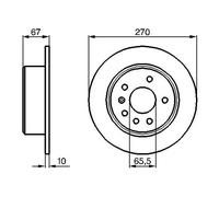 2x Disco de freno macizo 0 986 478 267 BOSCH para OPEL OMEGA A SENATOR B