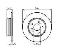 2x Disco de freno macizo 0 986 478 446 BOSCH para MERCEDES-BENZ SL