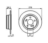 2x Disco de freno macizo 0 986 478 565 BOSCH para MERCEDES-BENZ 190 SL