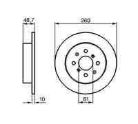 2x Disco de freno macizo 0 986 479 014 BOSCH para HONDA MG