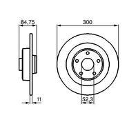 2x Disco de freno macizo 0 986 479 083 BOSCH para RENAULT VEL SATIS ESPACE IV