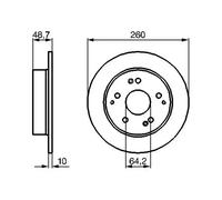2x Disco de freno macizo 0 986 479 225 BOSCH para HONDA CIVIC VII Hatchback