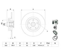 2x Disco de freno macizo 0 986 479 276 BOSCH para RENAULT VEL SATIS ESPACE IV