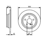 2x Disco de freno macizo 0 986 479 414 BOSCH para MERCEDES-BENZ CLASE S SL
