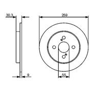 2x Disco de freno macizo 0 986 479 420 BOSCH para TOYOTA YARIS IQ