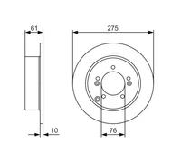 2x Disco de freno macizo 0 986 479 525 BOSCH para KIA CARENS III Monospace