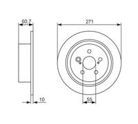 2x Disco de freno macizo 0 986 479 613 BOSCH para TOYOTA AVENSIS Liftback