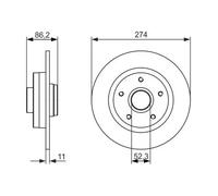 2x Disco de freno macizo 0 986 479 682 BOSCH para RENAULT GRAND SCÉNIC III