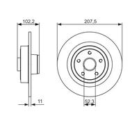 2x Disco de freno macizo 0 986 479 724 BOSCH para RENAULT CLIO III MEGANE II