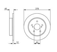 2x Disco de freno macizo 0 986 479 752 BOSCH para SUZUKI KIZASHI