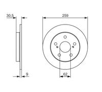 BOSCH Discos de freno para TOYOTA: Auris (Ref: 0 986 479 765)