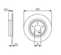 2x Disco de freno macizo 0 986 479 A04 BOSCH para MERCEDES-BENZ CLA Coupé
