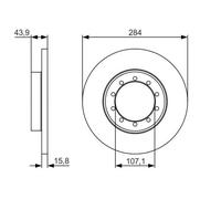 2x Disco de freno macizo 0 986 479 A34 BOSCH para FORD TRANSIT Furgoneta