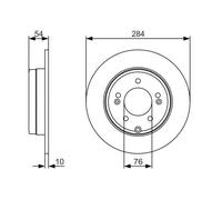 2x Disco de freno macizo 0 986 479 A45 BOSCH para HYUNDAI KIA