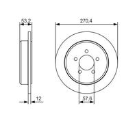 2x Disco de freno macizo 0 986 479 A80 BOSCH para CHRYSLER DODGE