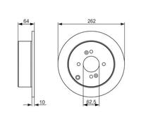 2x Disco de freno macizo 0 986 479 C08 BOSCH para HYUNDAI KIA