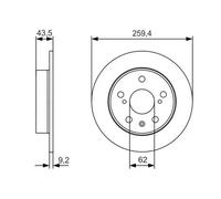 2x Disco de freno macizo 0 986 479 C44 BOSCH para SUZUKI SWIFT IV SX4 S-CROSS