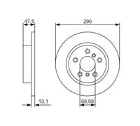 2x Disco de freno macizo 0 986 479 D17 BOSCH para NISSAN RENAULT