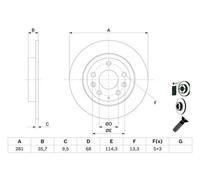 2x Disco de freno macizo 0 986 479 E55 BOSCH para MAZDA CX-3