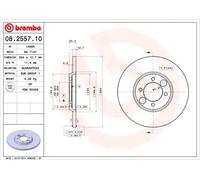 2x Disco de freno macizo 08.2557.10 BREMBO para JAGUAR DAIMLER