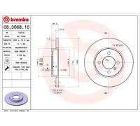 2x Disco de freno macizo 08.3068.10 BREMBO para BMW 3 3 Descapotable