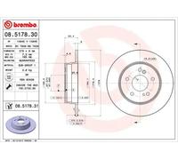 2x Disco de freno macizo 08.5178.31 BREMBO para MERCEDES-BENZ CHRYSLER