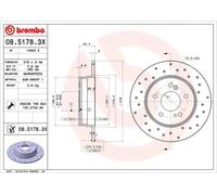 2x Disco de freno macizo 08.5178.3X BREMBO para MERCEDES-BENZ CHRYSLER