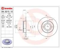 2x Disco de freno macizo 08.5213.10 BREMBO para AUDI 80 B2 Sedán 80 B3 Sedán