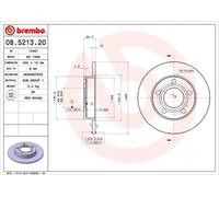 2x BREMBO 08.5213.20 Disco de freno para AUDI 80 Limousine (8C2, B4) 245mm