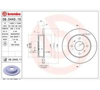 2x Disco de freno macizo 08.5443.11 BREMBO para NISSAN PRIMERA PRIMERA Hatchback