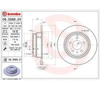 2x Disco de freno macizo 08.5569.21 BREMBO para VOLVO 850 850 Station Wagon S70