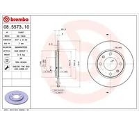 2x Disco de freno macizo 08.5573.10 BREMBO para PEUGEOT 205 I 205 II 309 I