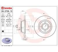 2x Disco de freno macizo 08.5709.10 BREMBO para AUDI 80 B4 Sedán 80 B4 Avant