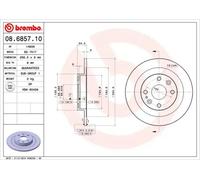 Disco de freno BREMBO 08.6857.10, trasero, macizo, 1 Pieza