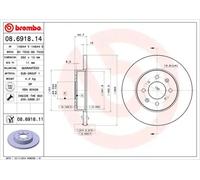 2x BREMBO 08.6918.11 Coated Disc Line Disco de freno para ROVER CABRIOLET (XW)