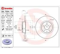 2x Disco de freno macizo 08.7354.11 BREMBO para ALFA ROMEO 156 156 Sportwagon